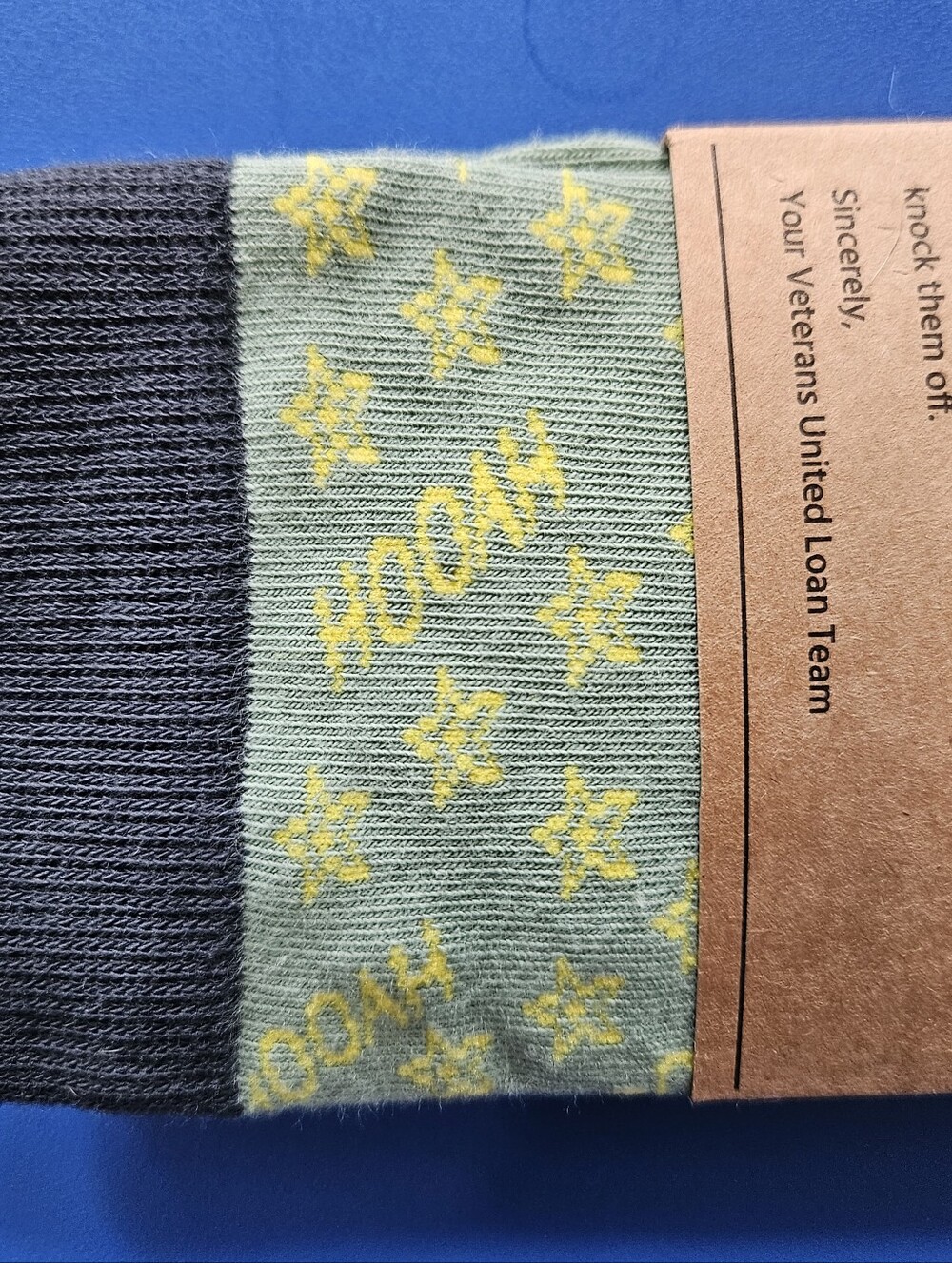 Bombas Green Crew Socks, Military "Hooah" - Picture 2 of 3